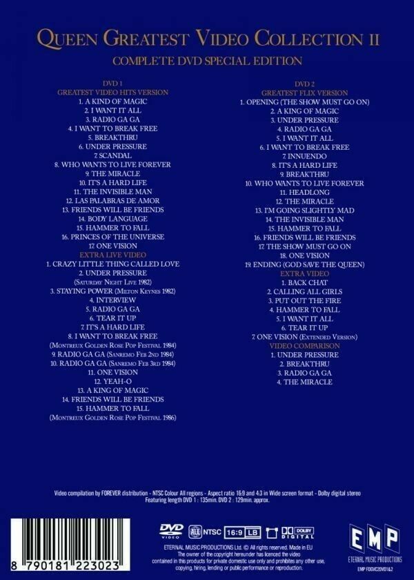 Queen Greatest Video Collection II 2DVD 62 Tracks