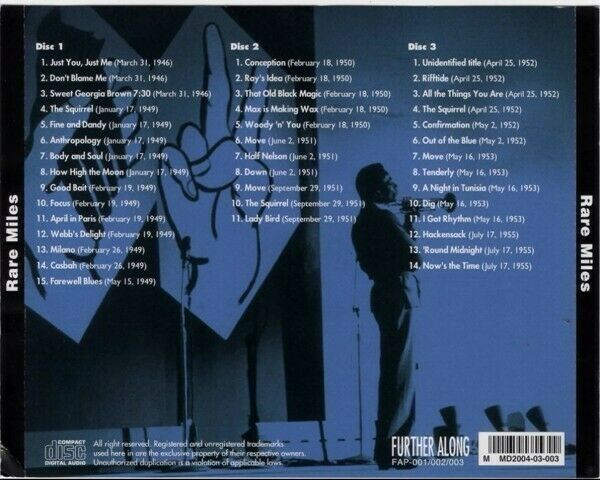 Miles Davis Rare Miles 1946-1955 Live CD 3 Discs 40 Tracks Music Jazz Japan