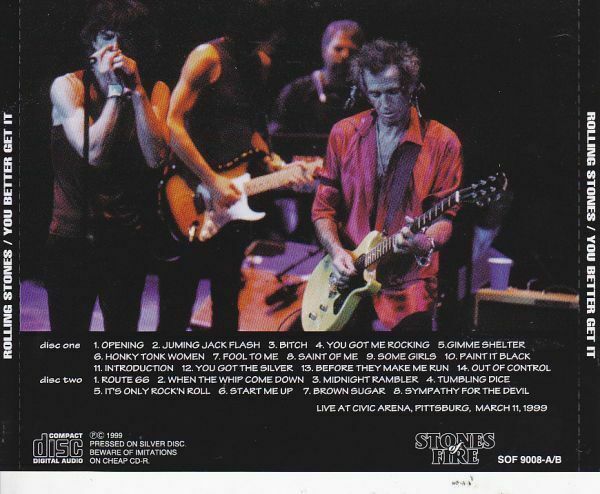 The Rolling Stones You Better Get IT 1999 Pittsburg CD 2 Discs 22 Tracks Music