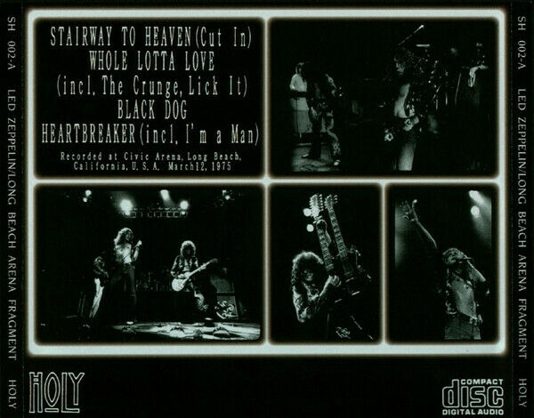 Led Zeppelin Long Beach Arena Fragment 1975 CD 1 Disc 4 Tracks Hard Rock Music