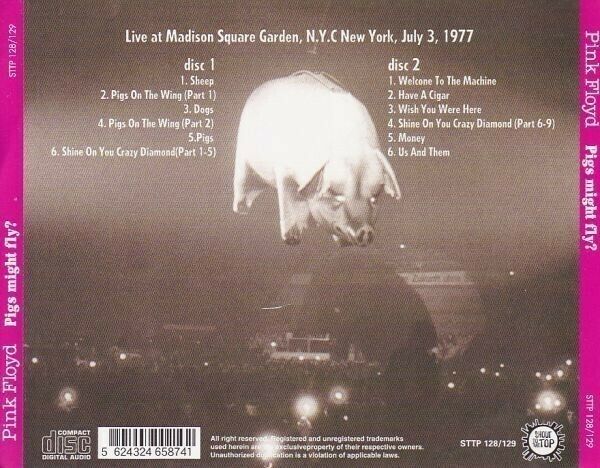 Pink Floyd Pigs Might Fly? 1977 Madison Square Garden CD 2 Discs 12 Tracks Music