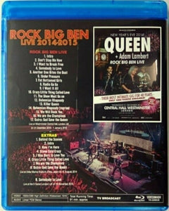 Queen Adam Lambert Rock Big Ben Live 2014-2015 Blu-ray 1 Disc 26 Tracks Music