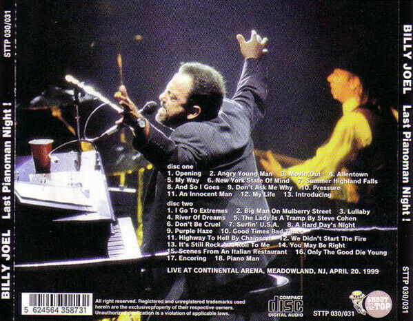 Billy Joel Last Pianoman Night 1999 New Jersey 2CD