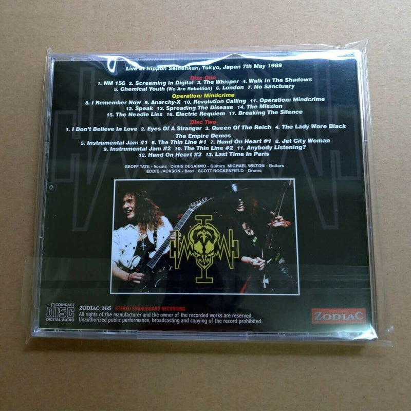 Queensryche Nippon Seinenkan 1989 2CD STEREO SOUNDBOARD