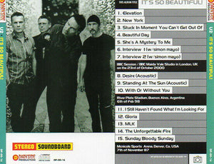 U2 It's So Beautiful CD 1 Disc 15 Tracks Darkside Production Music Rock Pops F/S