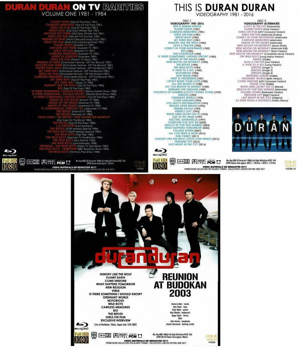 Duran Duran Budokan 2003 ON TV Rarities 1981-1984 2016 Blu