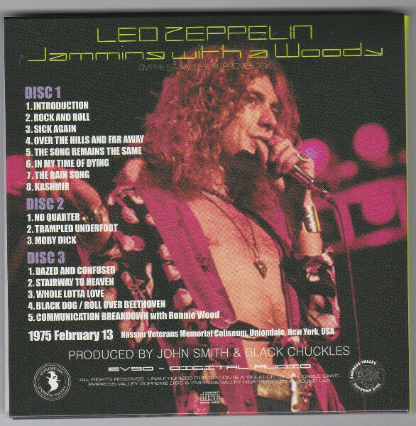Led Zeppelin Jamming With A Woody 1975 CD 3 Discs 16 Tracks Empress Valley Music
