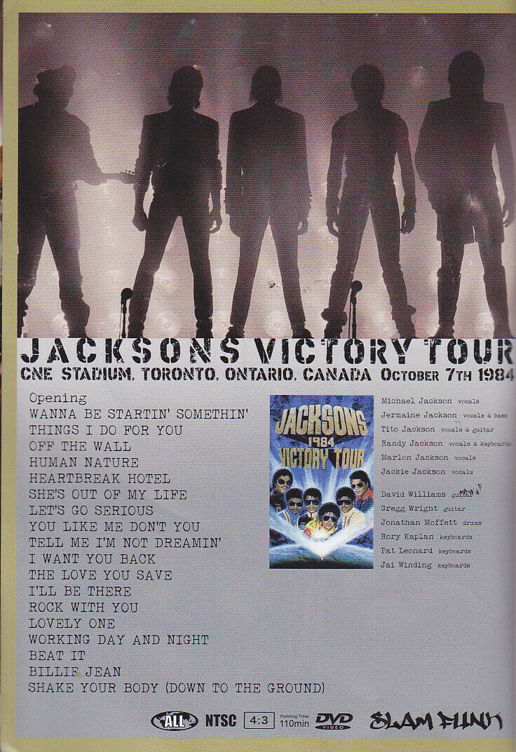 Michael Jackson Jacksons Victory Tour 1984 Toronto pressed DVD Pro-Shot 110min