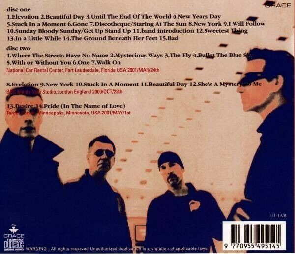 U2 2001 Live Elevation 2CD Florida London Minnesota