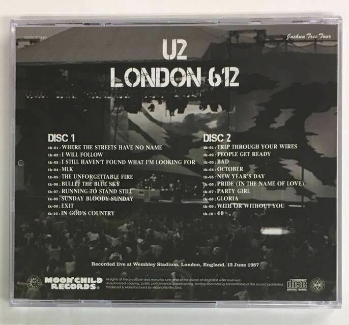 U2 London 612 Joshua Tree Tour 1987 2CD Moonchild Records