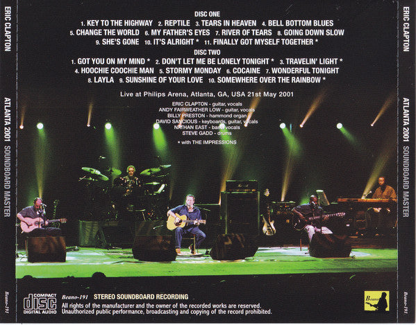 ERIC CLAPTON / ATLANTA 2001 SOUNDBOARD MASTER (2CD)