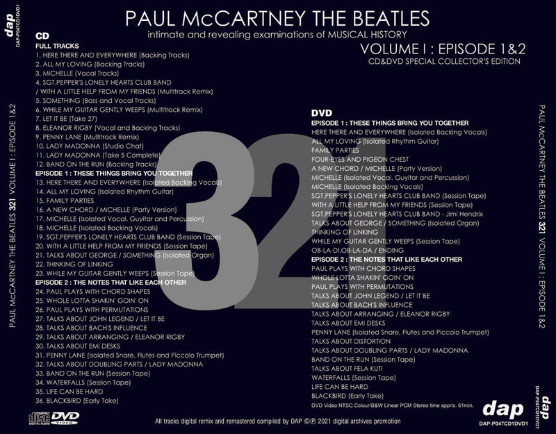 PAUL McCARTNEY-THE BEATLES / 321 intimate and revealing examinations of MUSICAL HISTORY VOL.1~3 [3CD+3DVD]