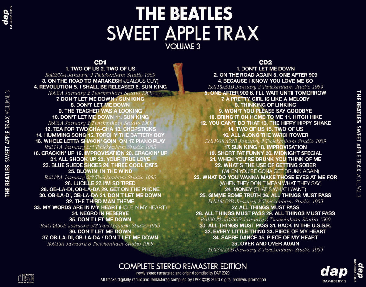 The Beatles Sweet Apple Trax Volume 1 - 3 Set Complete Stereo Remaster 6 CD
