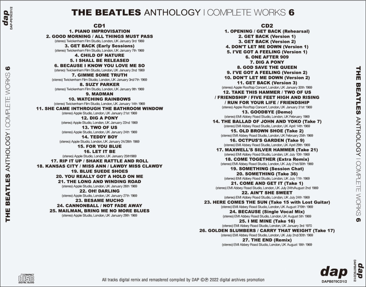 THE BEATLES / ANTHOLOGY COMPLETE WORKS 1 - 7 Complete set (14CD 