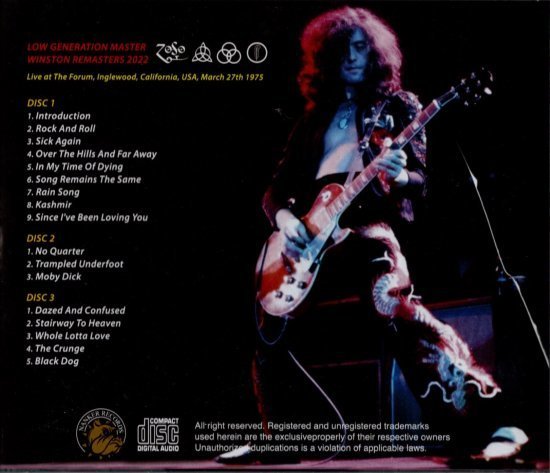 LED ZEPPELIN / L.A. FORUM 1975 FINAL SHOW (3CD) – Music Lover Japan