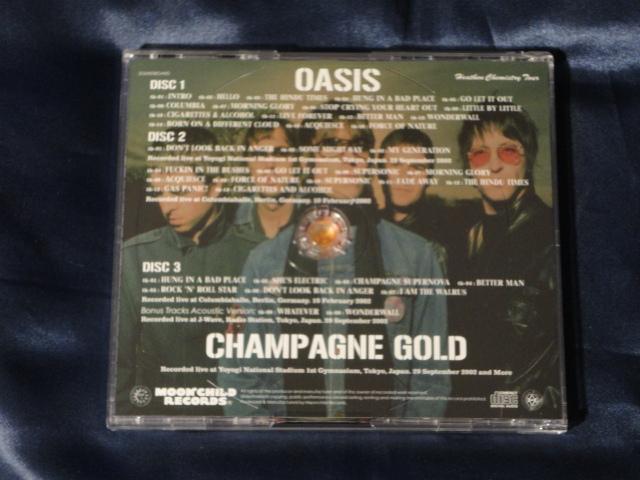 OASIS CHAMPAGNE GOLD 3 CD Moonchild Records Factory Pressed Disc