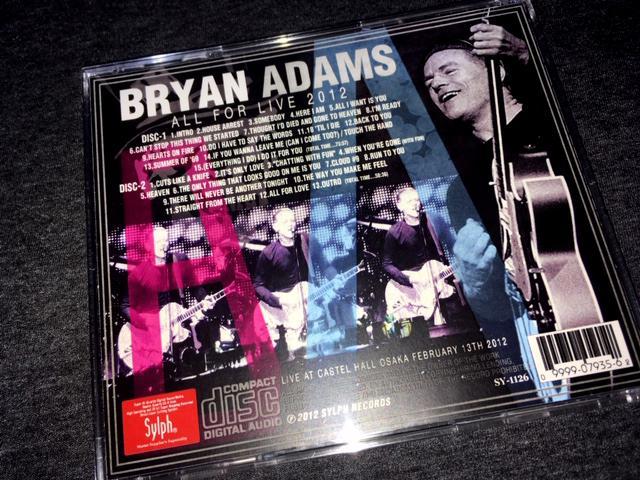 BRYAN ADAMS / ALL FOR LIVE 2012 (2CDR)